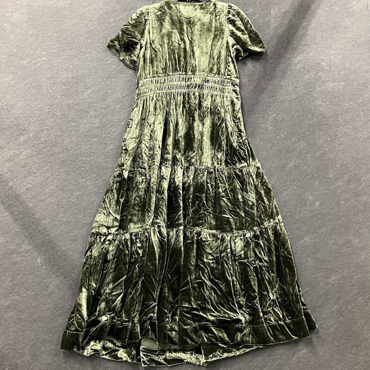 anthropologie green drop waist dress Anthropologie Dress Womens 0 Green Button Up Long Sleeve Belted White Striped