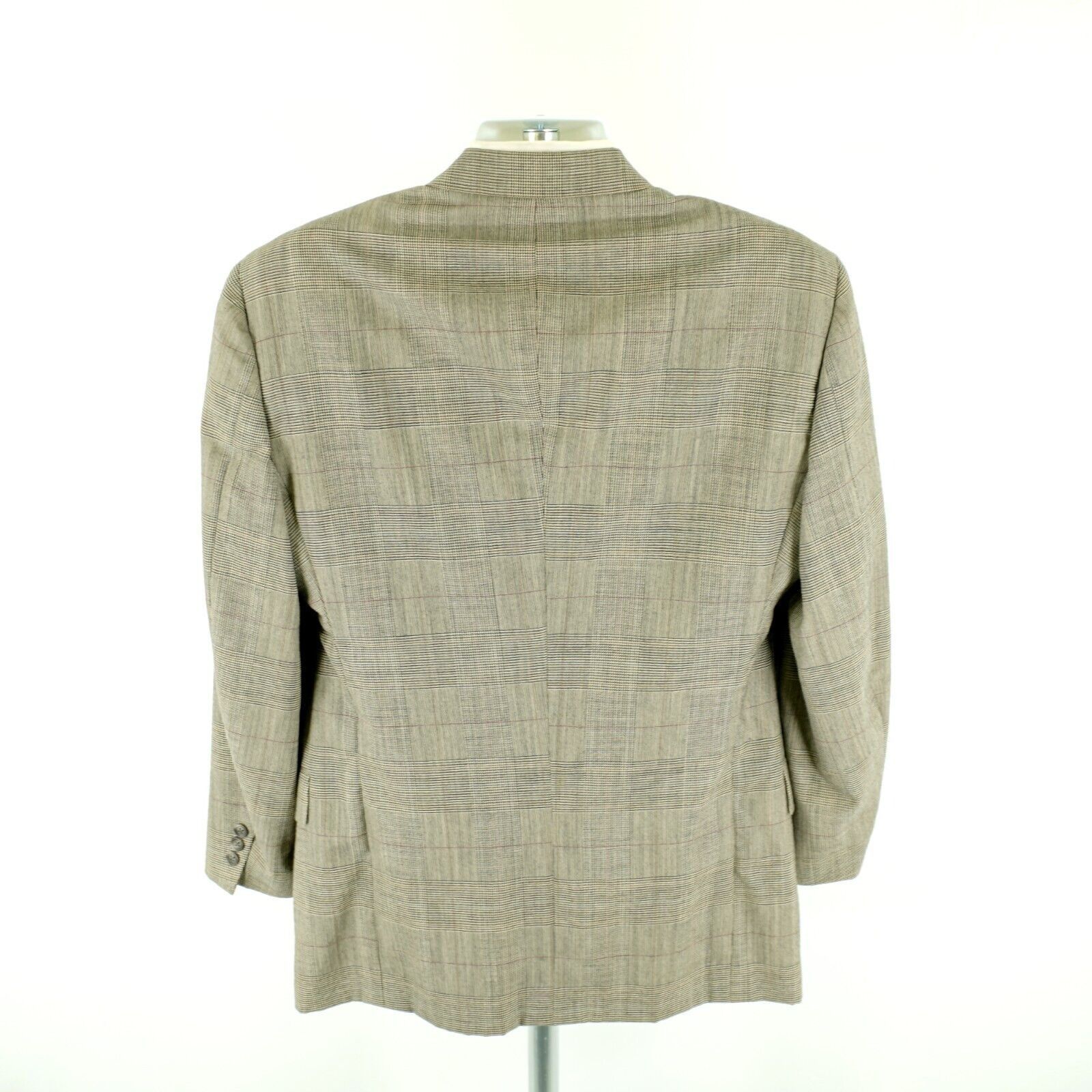 Austin Reed DAMAGED Austin Reed Wool Tan Glen Plaid 2 Button Blazer 42R Size 42R - 7 Thumbnail