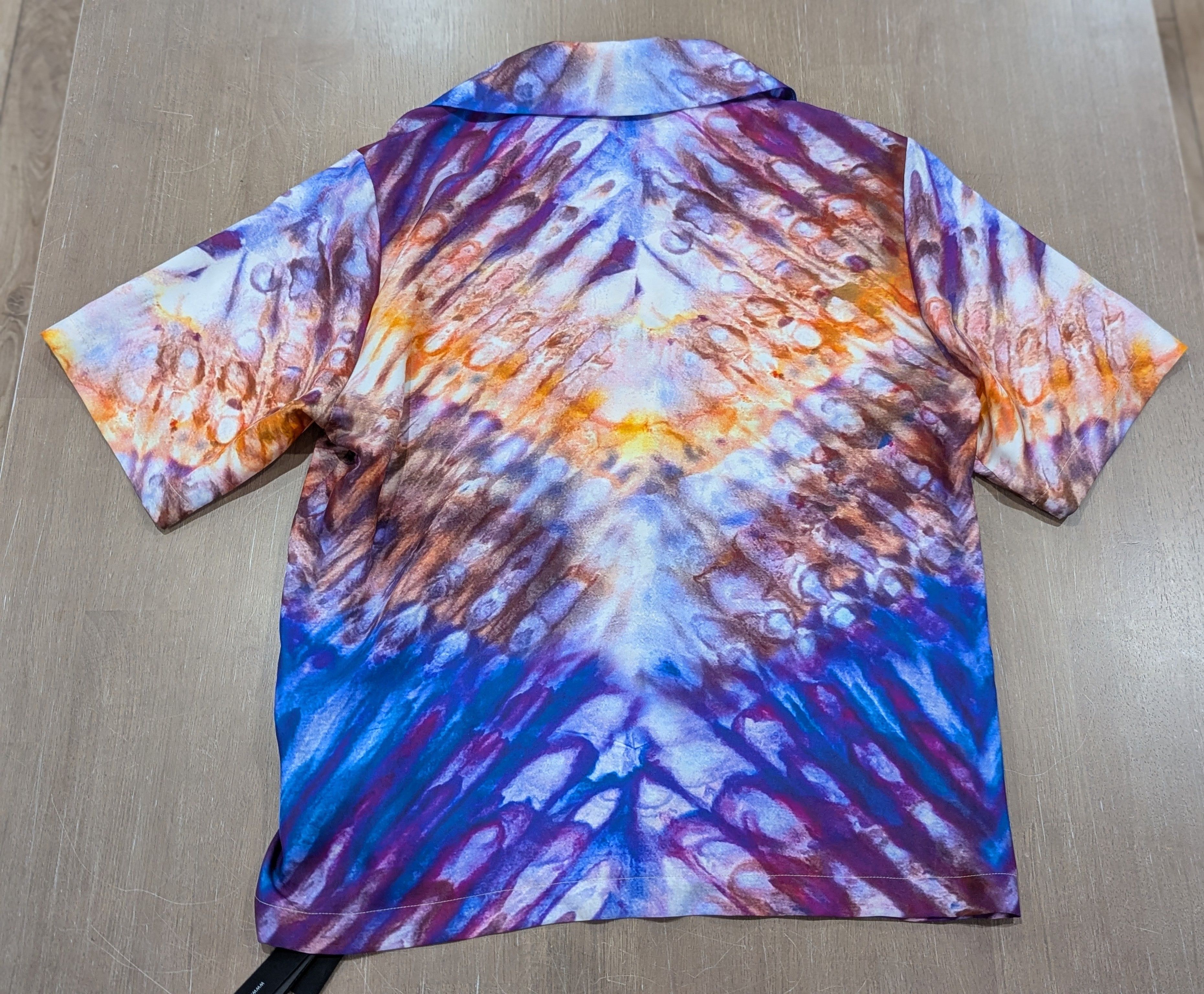 Amiri AMIRI Tie Dye SS Silk Button Up Bowling Shirt Purple Small Size US S / EU 44-46 / 1 - 3 Thumbnail