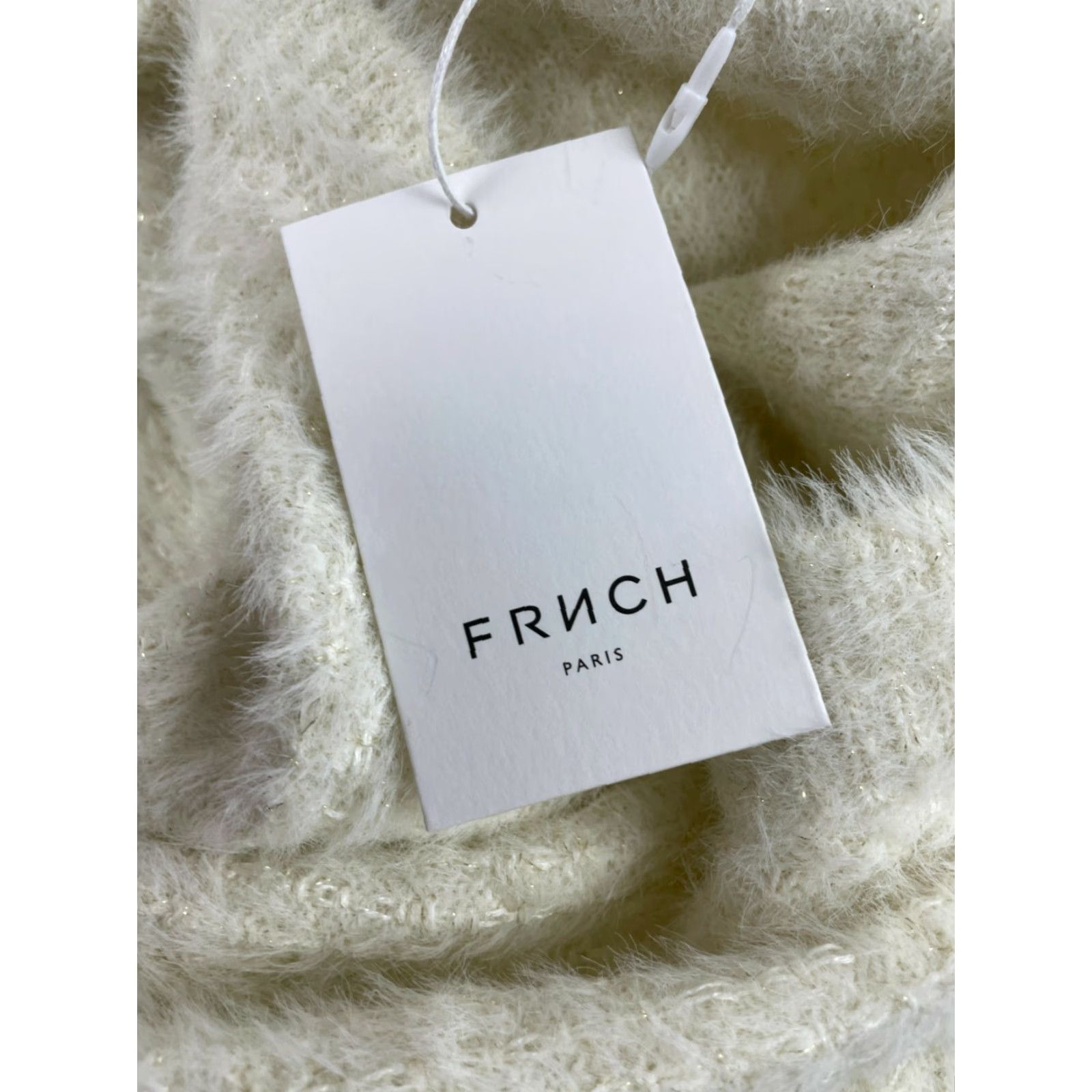 Vintage FRNCH Sweater Women's S/M Cream Gold Metallic Fuzzy Pullover Crew Neck NWT Satin? Size S / US 4 / IT 40 - 6 Thumbnail