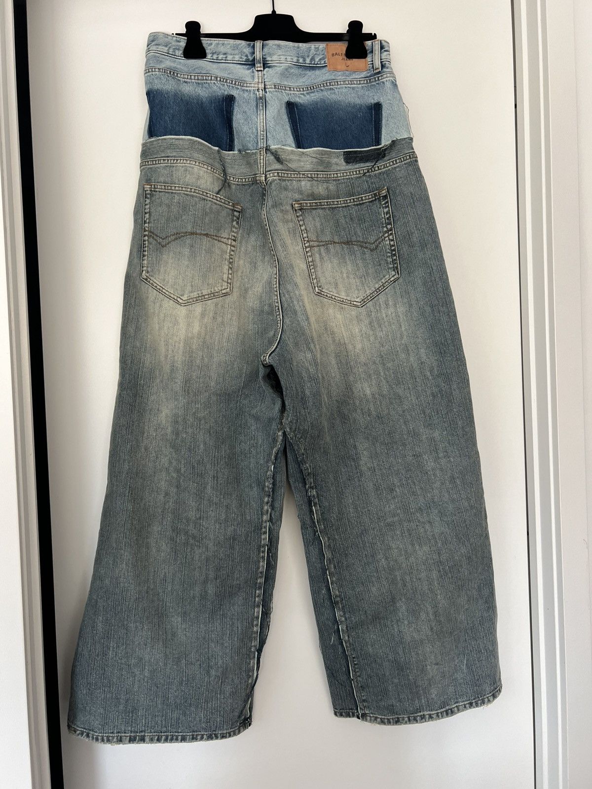 Balenciaga Blue Cut Up Double Waist Baggy Jeans Size US 32 / EU 48 - 6 Thumbnail