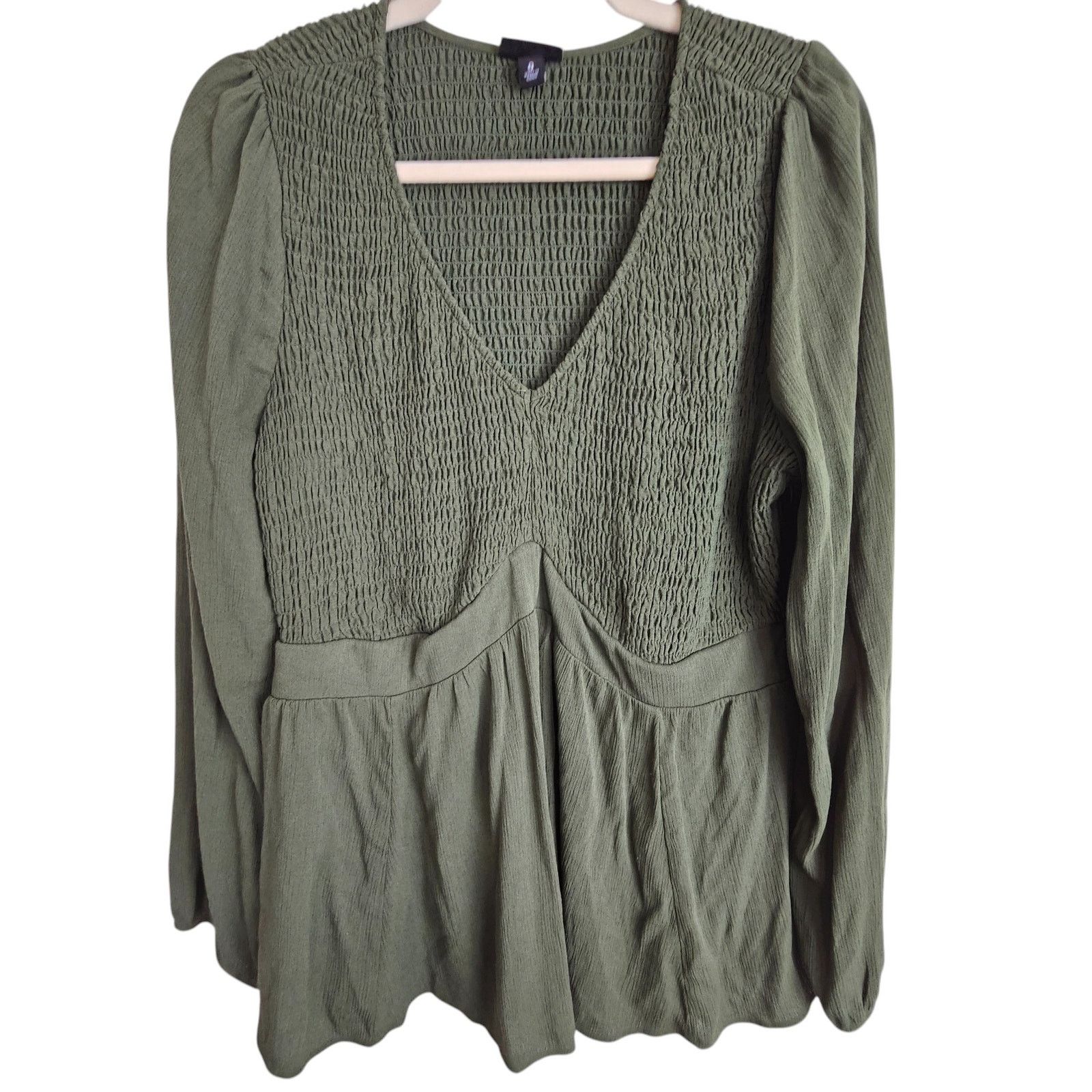 Torrid Torrid Smocked Babydoll Top Sz 0X Stretch Whimsigoth Grunge Size L / US 10 / IT 46 - 2 Thumbnail