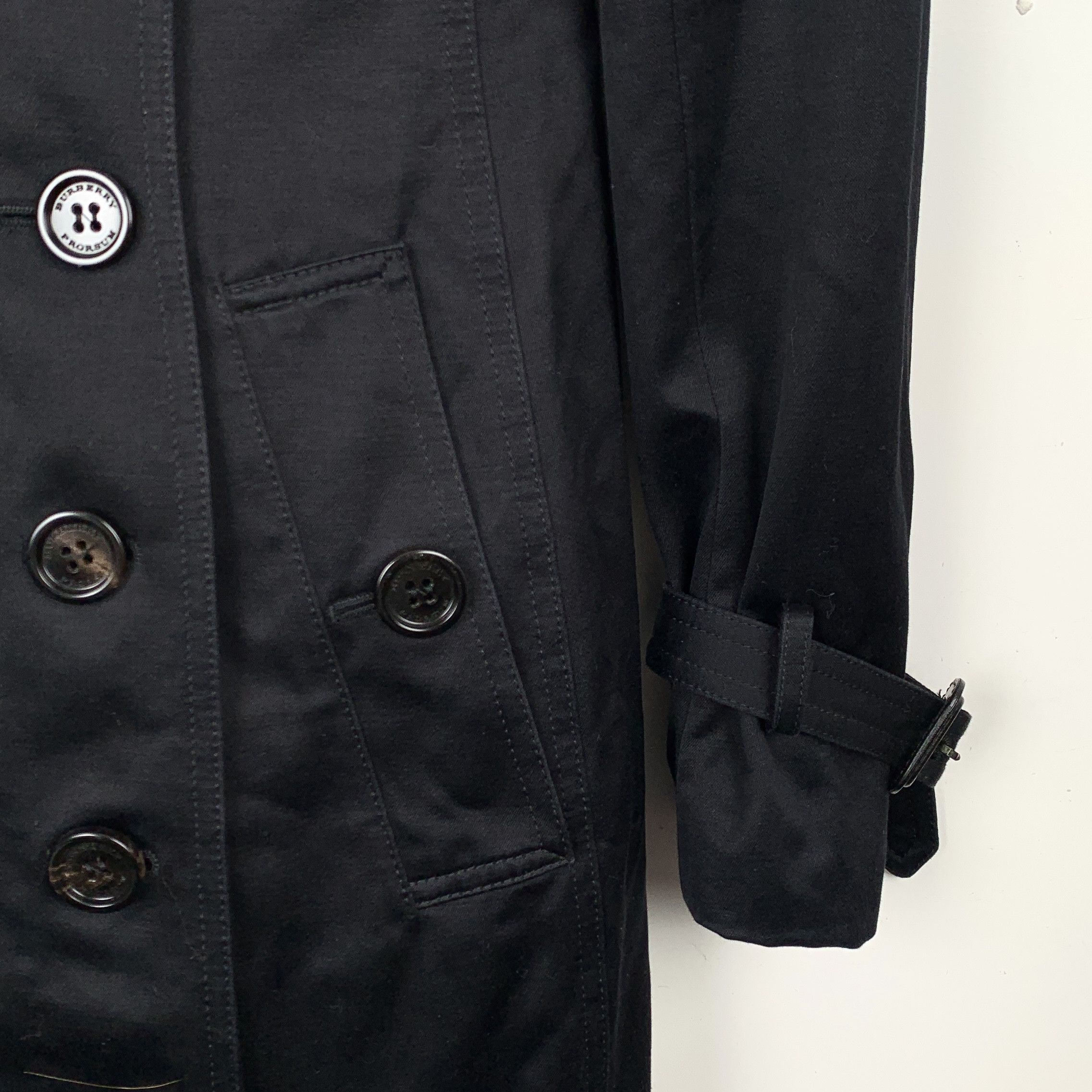 Burberry Burberry Trench Coat – Black Double-Breasted Belted (XS) Size XS / US 0-2 / IT 36-38 - 5 Thumbnail