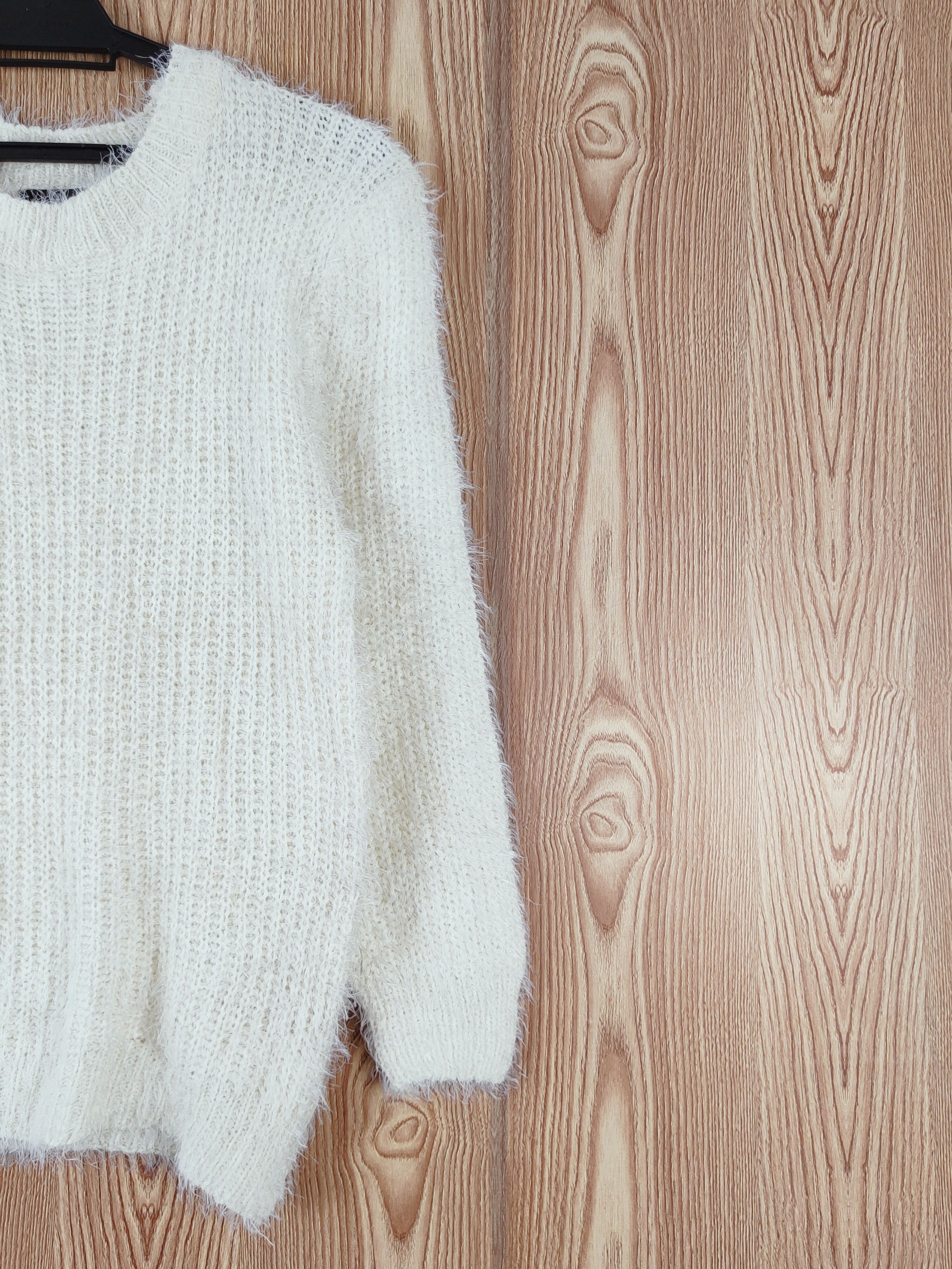 Japanese Brand × Vintage Lovepeace Ivory Shag Shaggy Fur Mohair Knitwear #W763 Size M / US 6-8 / IT 42-44 - 5 Thumbnail