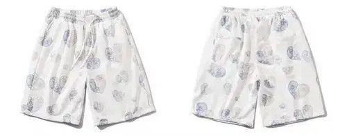 Japanese Brand 21SS Indigo Union Japan White Bandana Paisley Heart Shorts Size US 31 - 3 Thumbnail