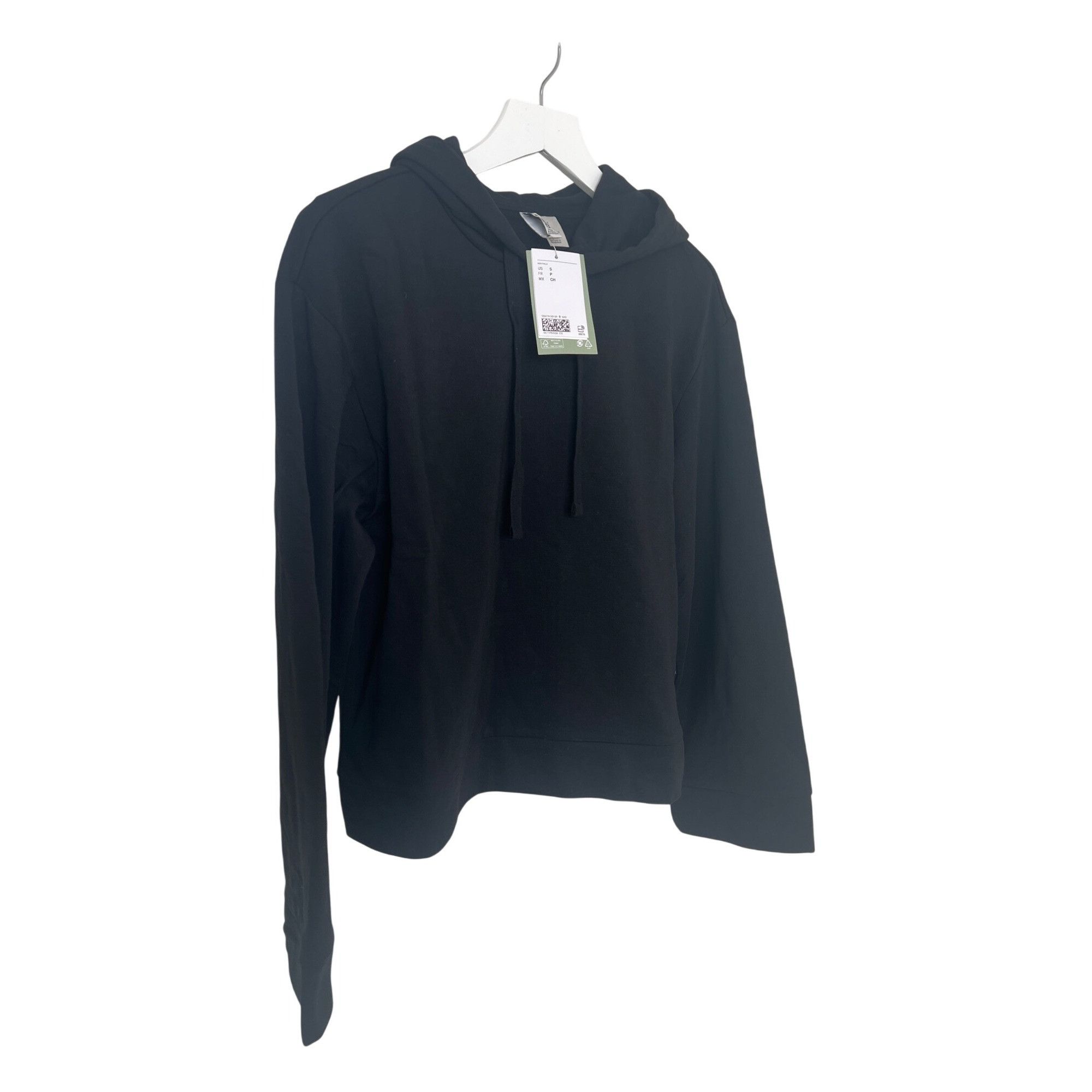 H&M H&M Wide Sleeve Hoodie Black Soft Jersey Cotton Blend Size S / US 4 / IT 40 - 2 Thumbnail