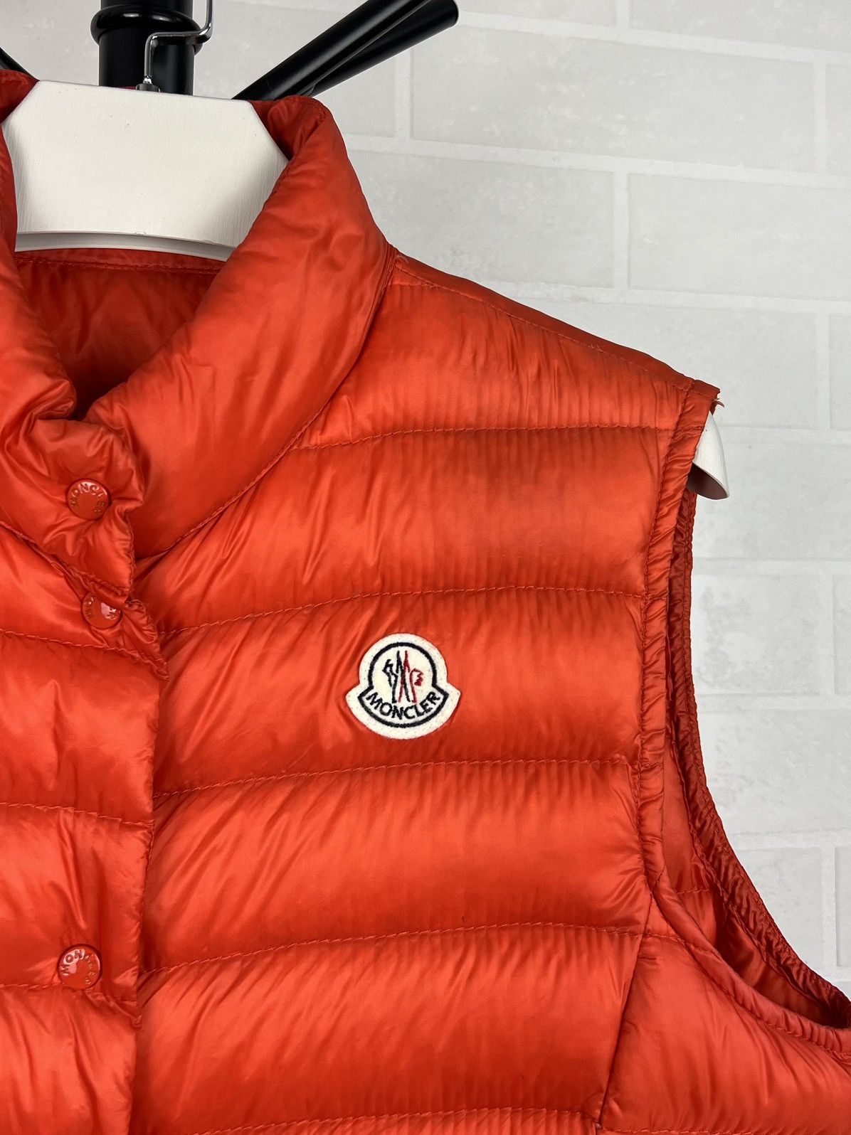 Moncler MONCLER Down Puffer Vest LIANE GILLET Patch Logo Red Wmn’s Size M / US 6-8 / IT 42-44 - 3 Thumbnail