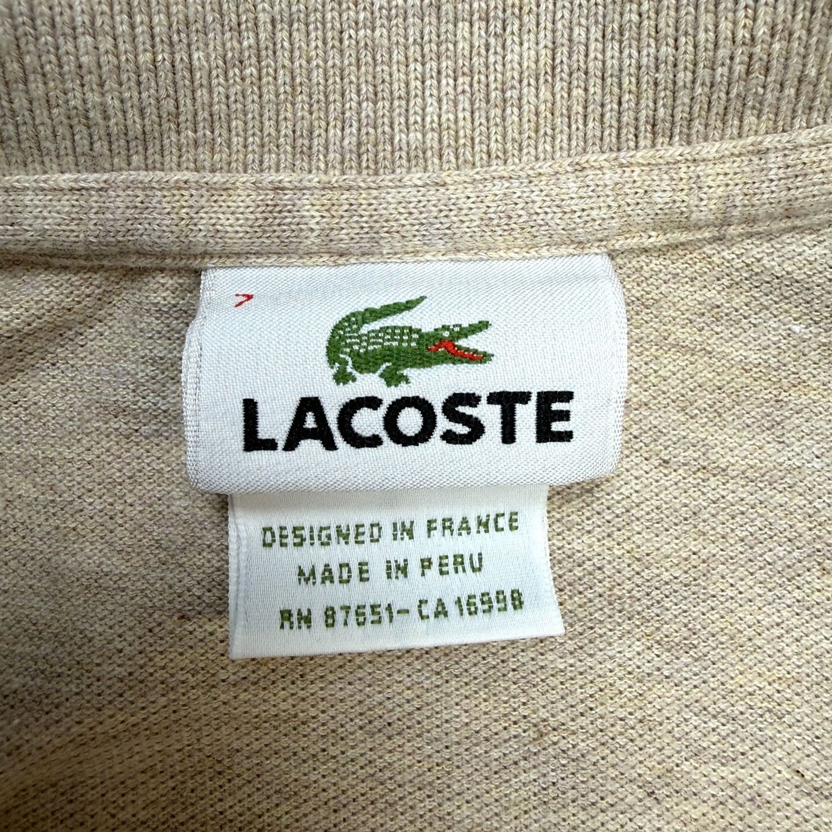 Lacoste Lacoste Polo Shirt 2XL 7 Beige Cotton Pique Knit Preppy Old Money Logo Mens Size US XXL / EU 58 / 5 - 7 Thumbnail