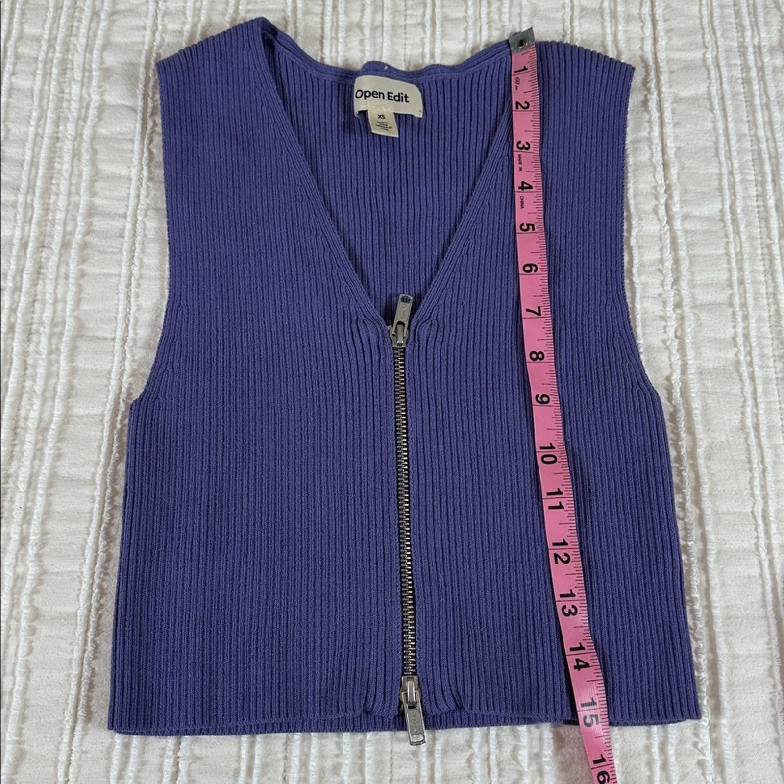 Other Open Edit Purple Twilight XS Ribbed Vest Coquette girl NWOT Size XS / US 0-2 / IT 36-38 - 6 Thumbnail
