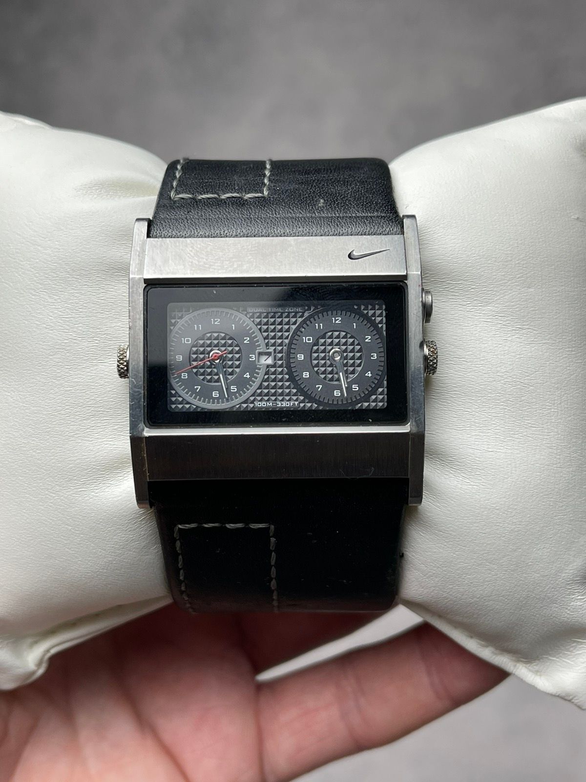 Pre-owned Nike 90's Vintage Watch Oregon Double Analog Bracelet In Black