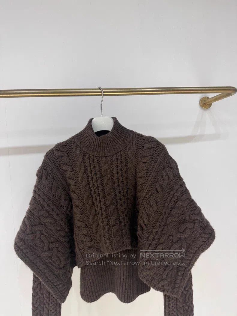 Hermes Hermes Layered Cloak Knit Chocolate Brown Sweater Size XXS / US 00 / IT 34 - 3 Thumbnail