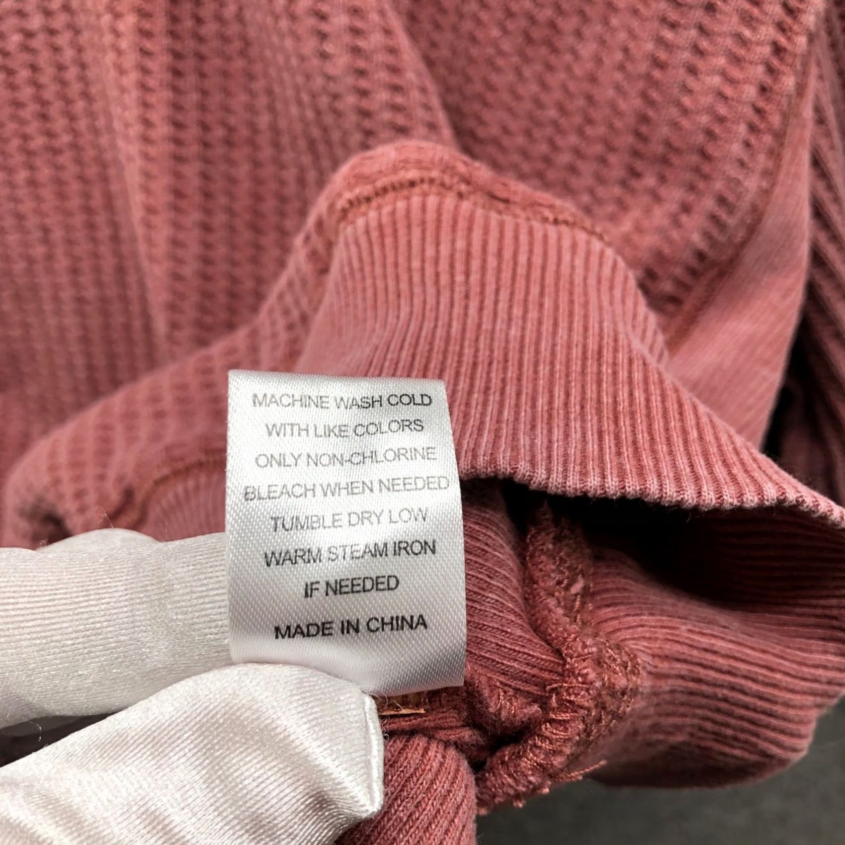 Market Farmers Market Waffle Knit Oversized Sweatshirt Womens XL Red Sunwashed Boho Size XL / US 12-14 / IT 48-50 - 7 Thumbnail