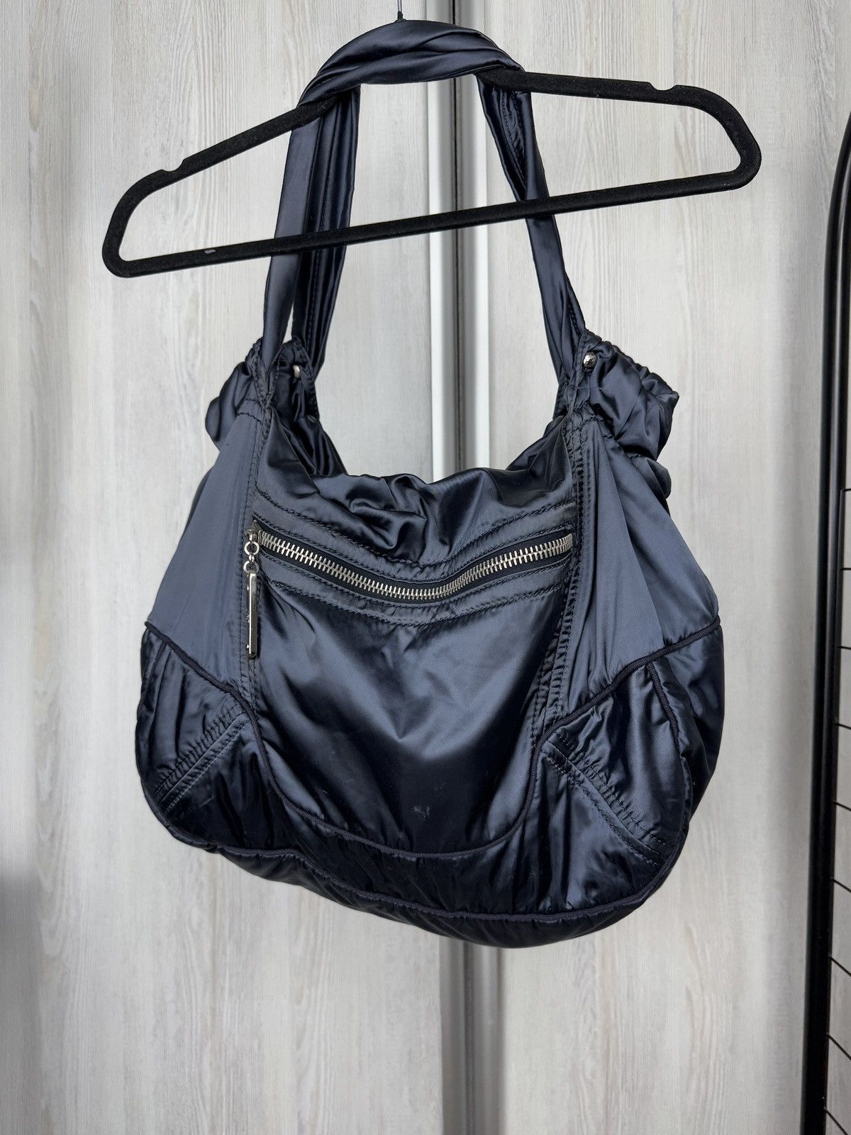 Fay Fay Dark blue made in EU Shiny Textile Leather Hobo Bag Size ONE SIZE - 6 Thumbnail