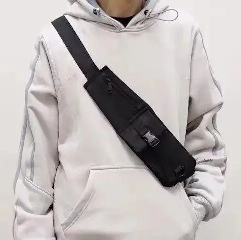Fashion Y2K Side Bag Belt Bag Fanny Pack Sling Bag in Black, Men's