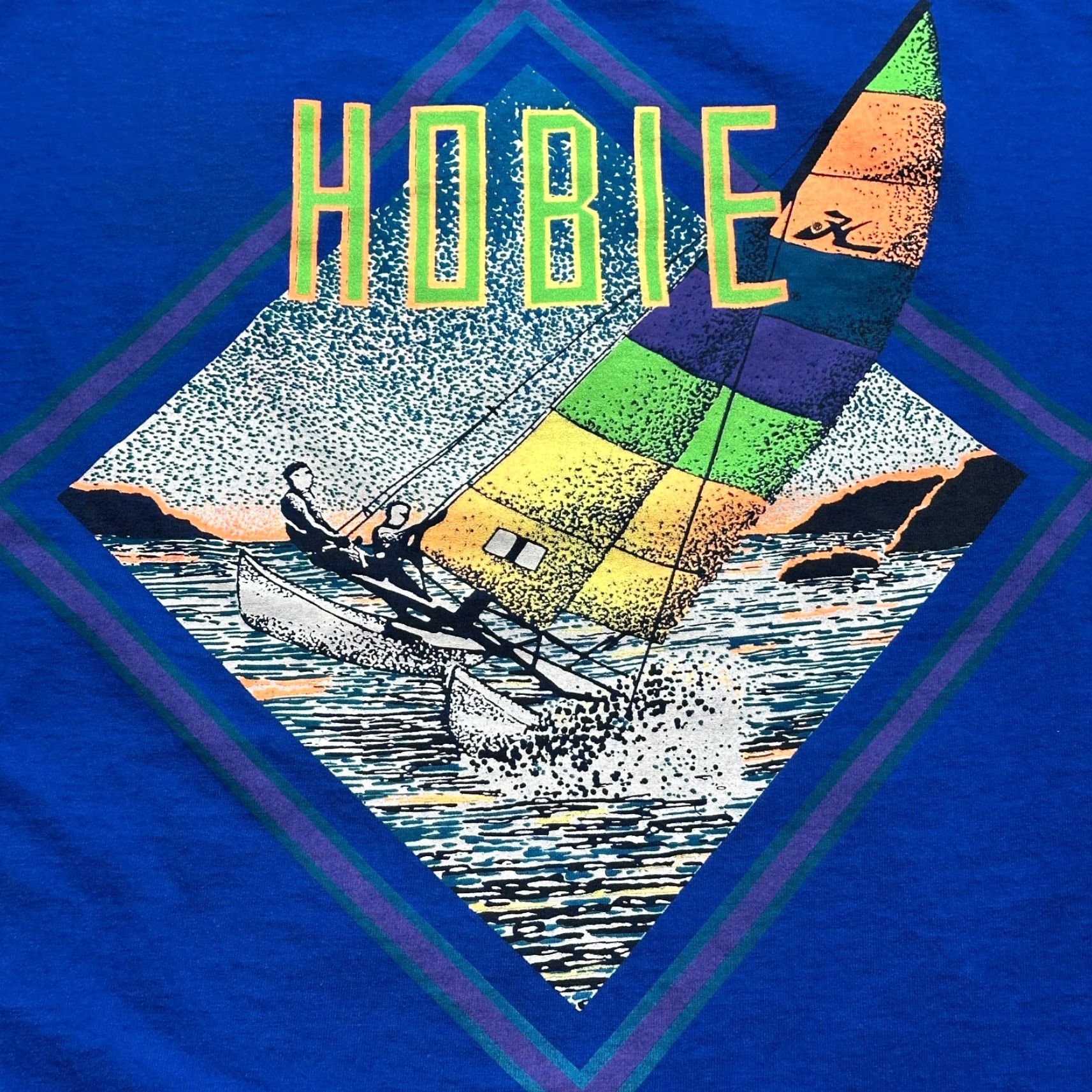 Vintage Vintage Hobie Shirt Mens Large Blue Sailboat Graphic Skate Surf Wear USA 80s 90s Size US L / EU 52-54 / 3 - 2 Thumbnail