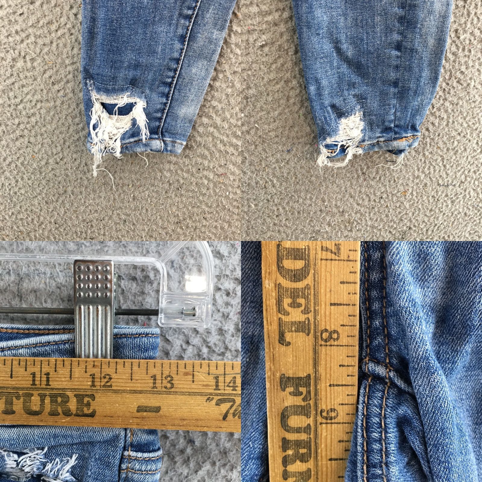 American Eagle Outfitters American Eagle Jeans Womens 00 Short Skinny Low Rise Zip Fly Distressed Blue Jeans Size 24" / US 00 / IT 34 - 8 Thumbnail