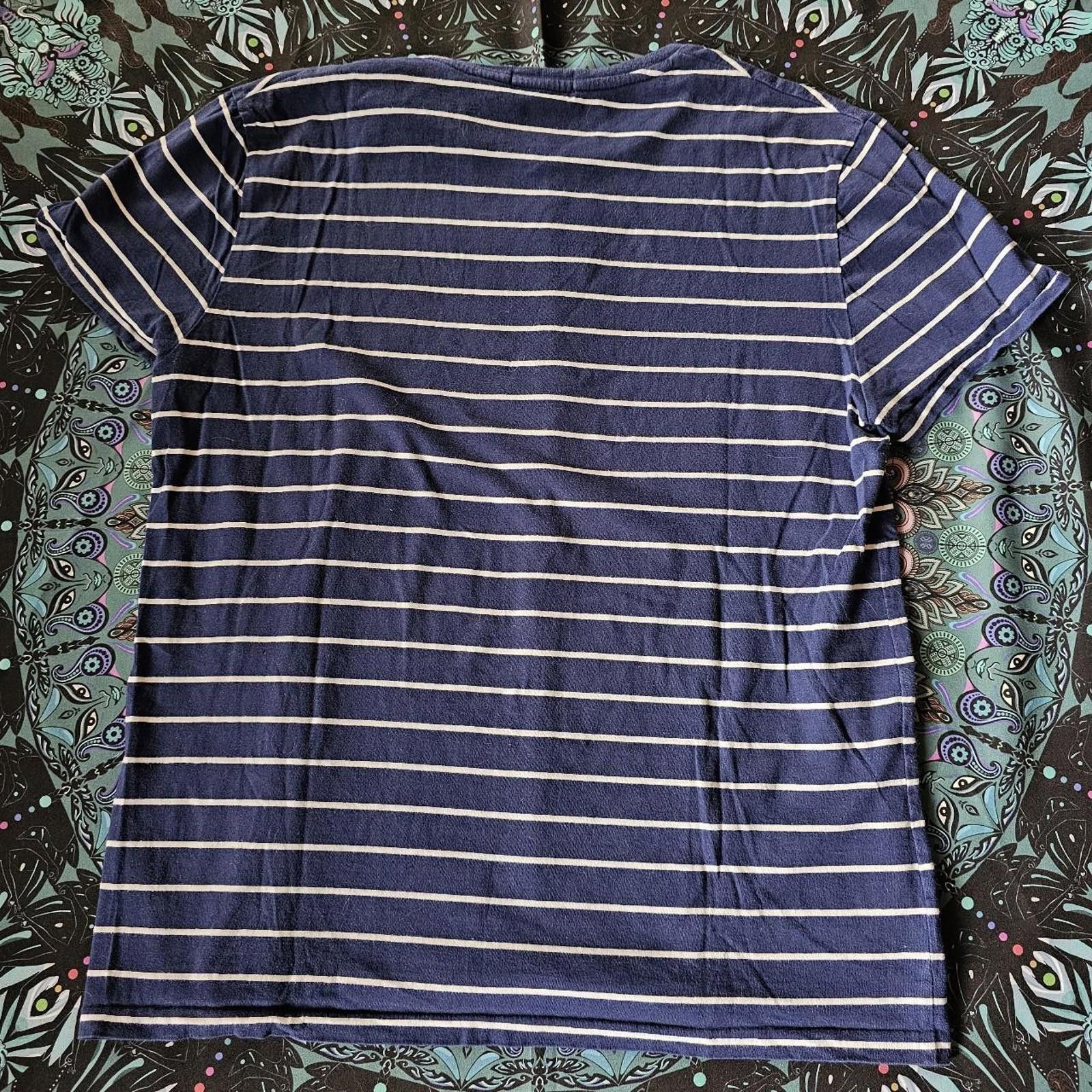 Polo Ralph Lauren Polo Ralph Lauren Women's White and Navy Tshirt Size ONE SIZE - 6 Thumbnail