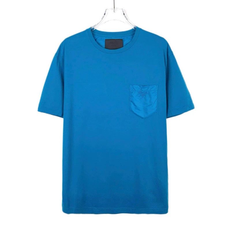 Prada Prada Logo embroidered round-neck blue cotton short-sleeved Size US XL / EU 56 / 4 - 1 Thumbnail
