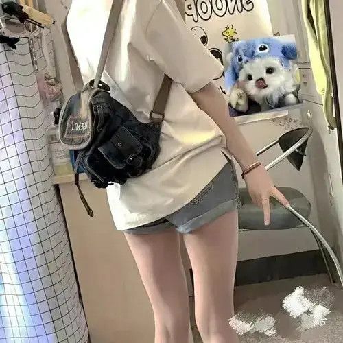 Japanese Brand Small Denim Backpack Size ONE SIZE - 1 Thumbnail