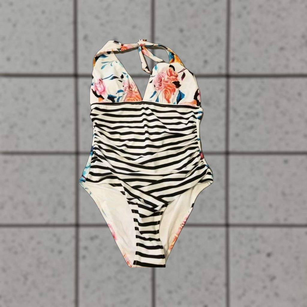 Vintage Cupshe Bikini Bathing Suit White Black Womens L Size L / US 10 / IT 46 - 1 Thumbnail