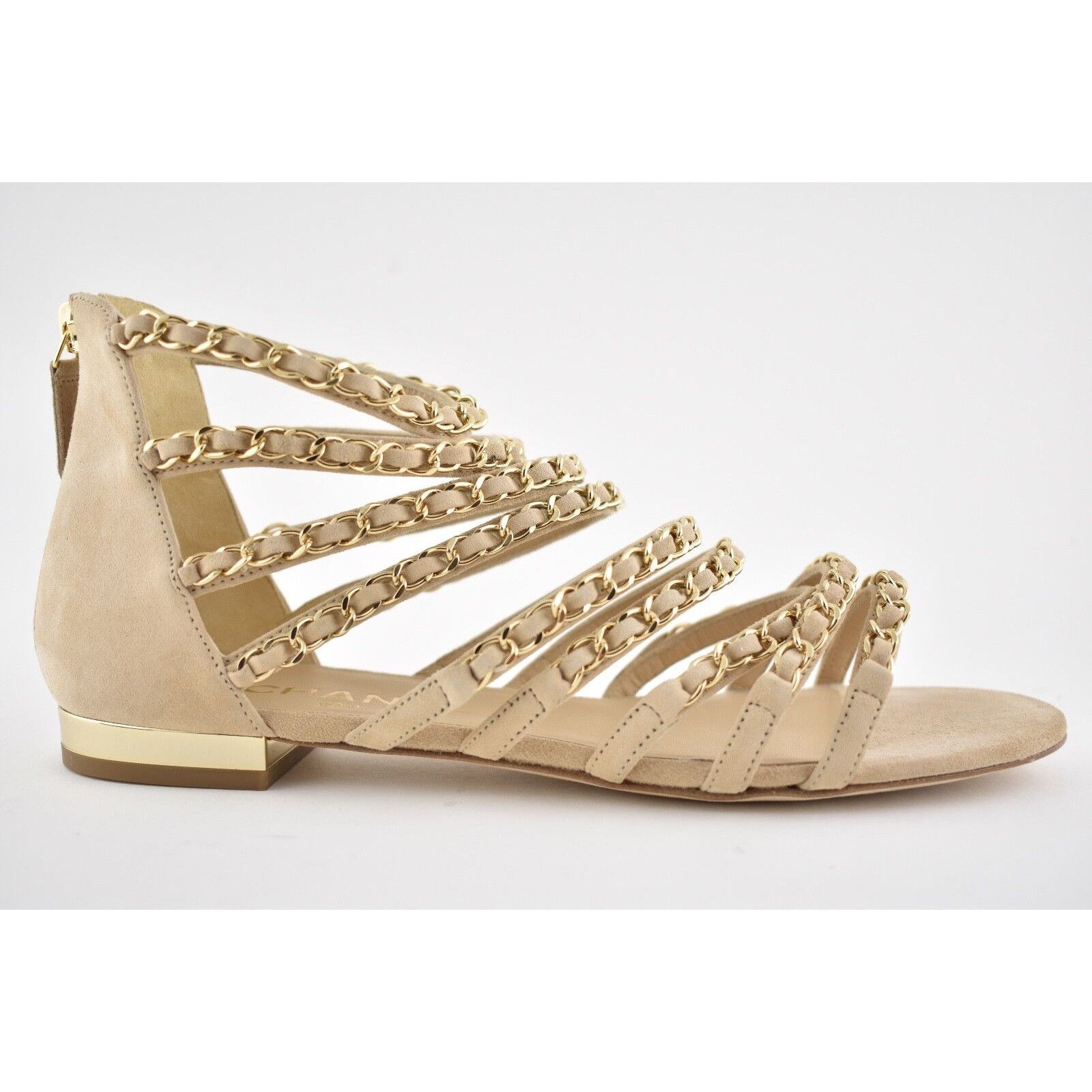 Chanel Chanel 18P Beige Suede Chain Gold CC Gladiator Strap Size US 6.5 / IT 36.5 - 1 Thumbnail