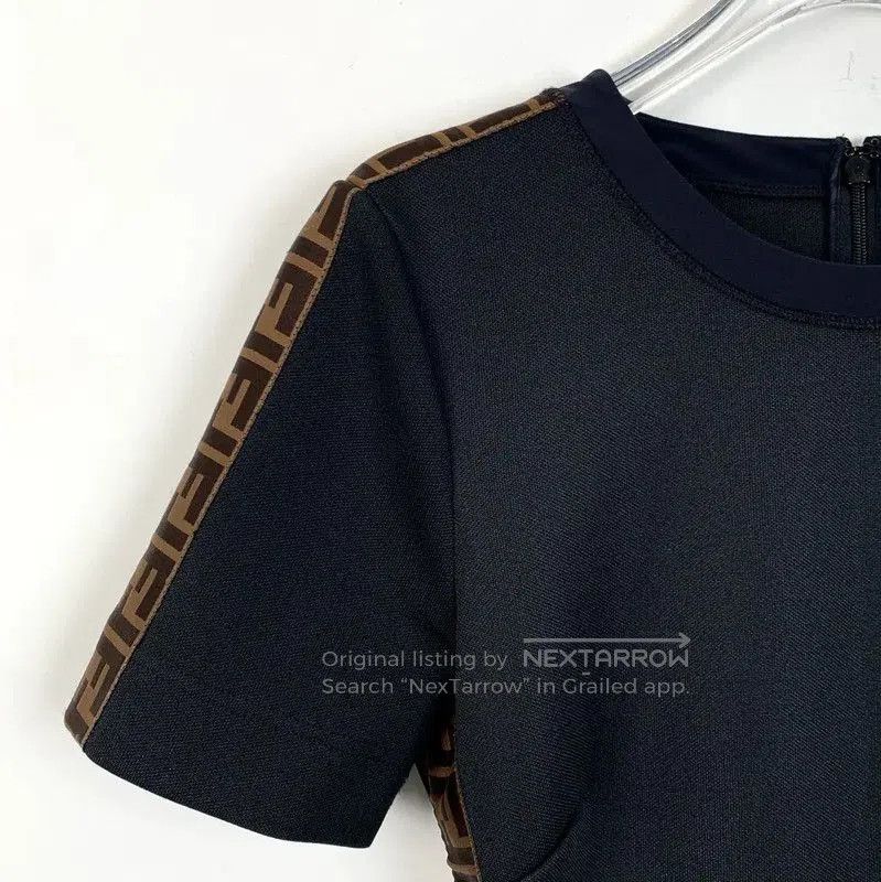 Fendi Fendi Black Midi Dress with Signature Details . Size S / US 4 / IT 40 - 3 Thumbnail