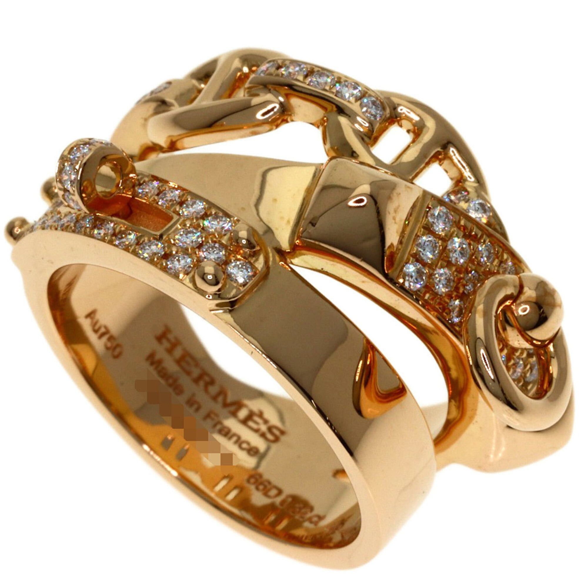 Hermes Hermes Alsimi GM Diamond Ring #49, 18K Pink Gold, Women's Size ONE SIZE - 1 Thumbnail