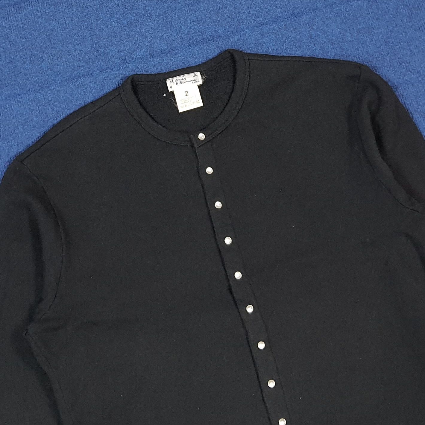 agnes b. Vintage Agnes B Homme Paris Snap Button Cardigan C300N21 Size US M / EU 48-50 / 2 - 2 Thumbnail