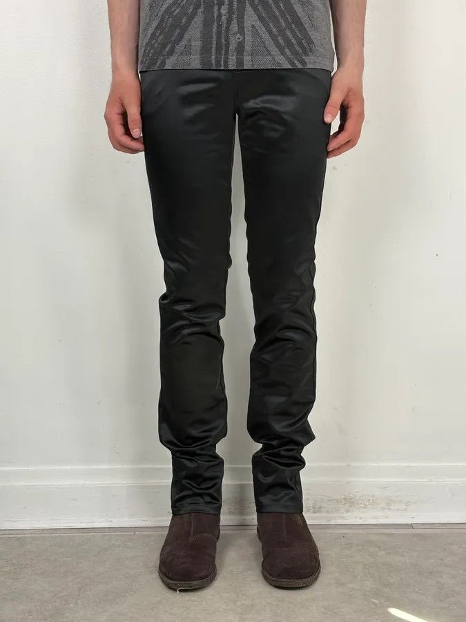 John Galliano AW2007 John Galliano Black Nylon Elastic Pants Size 26" / US 2 / IT 38 - 2 Thumbnail