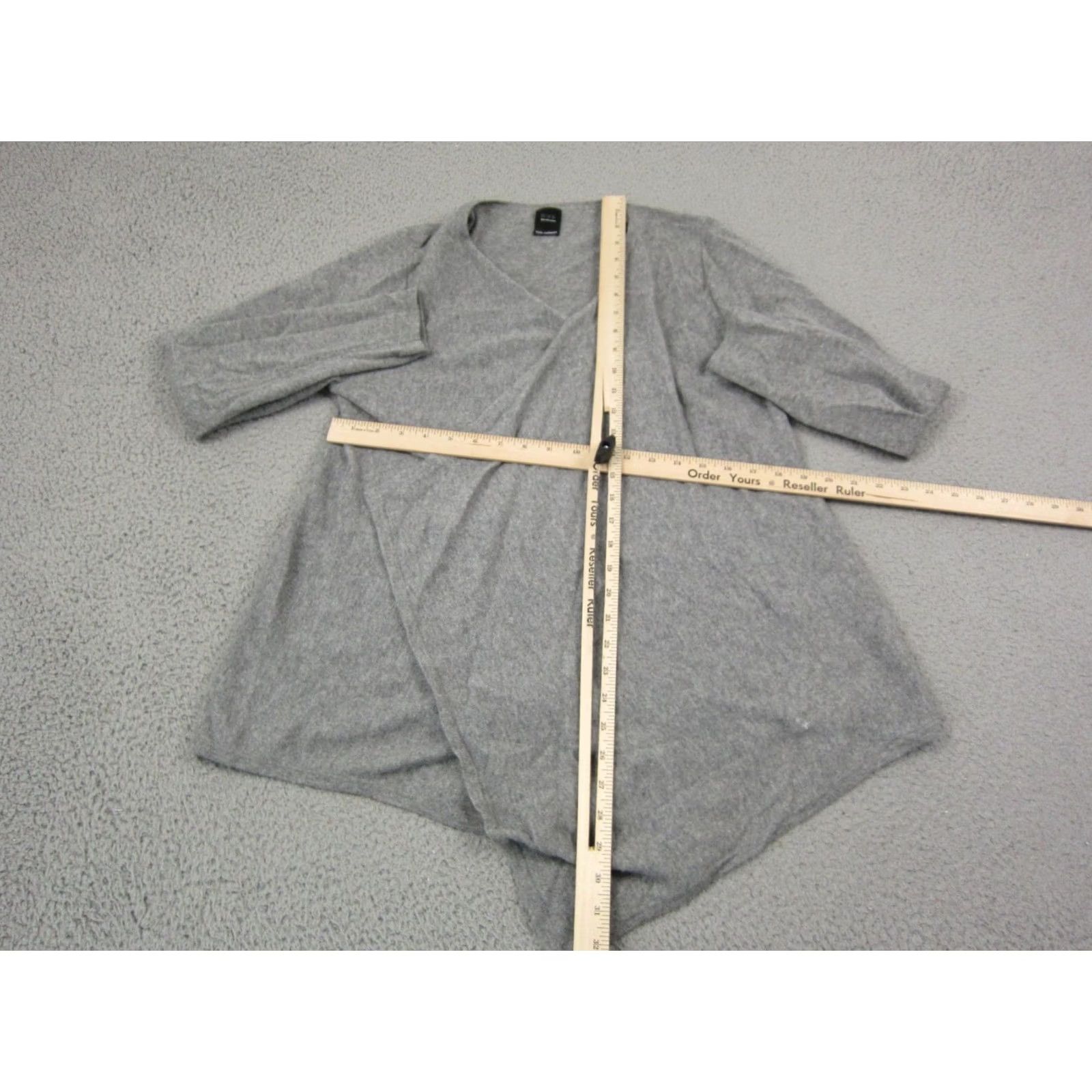 Saks Fifth Avenue Saks Fifth Avenue Cardigan Womens Large Gray 100% Cashmere Sweater Open Size L / US 10 / IT 46 - 4 Thumbnail