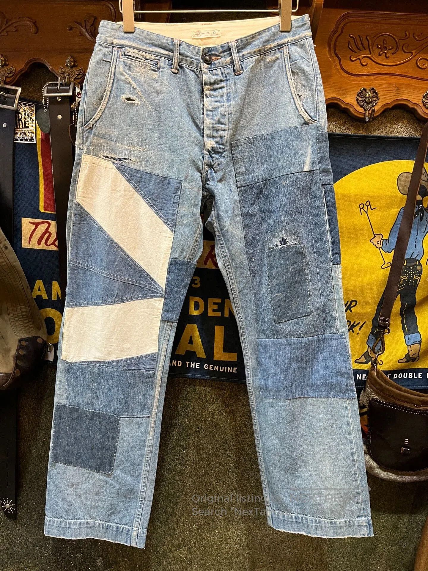 RRL Ralph Lauren limited edition patched denim jeans. Size US 30 / EU 46 - 1 Thumbnail