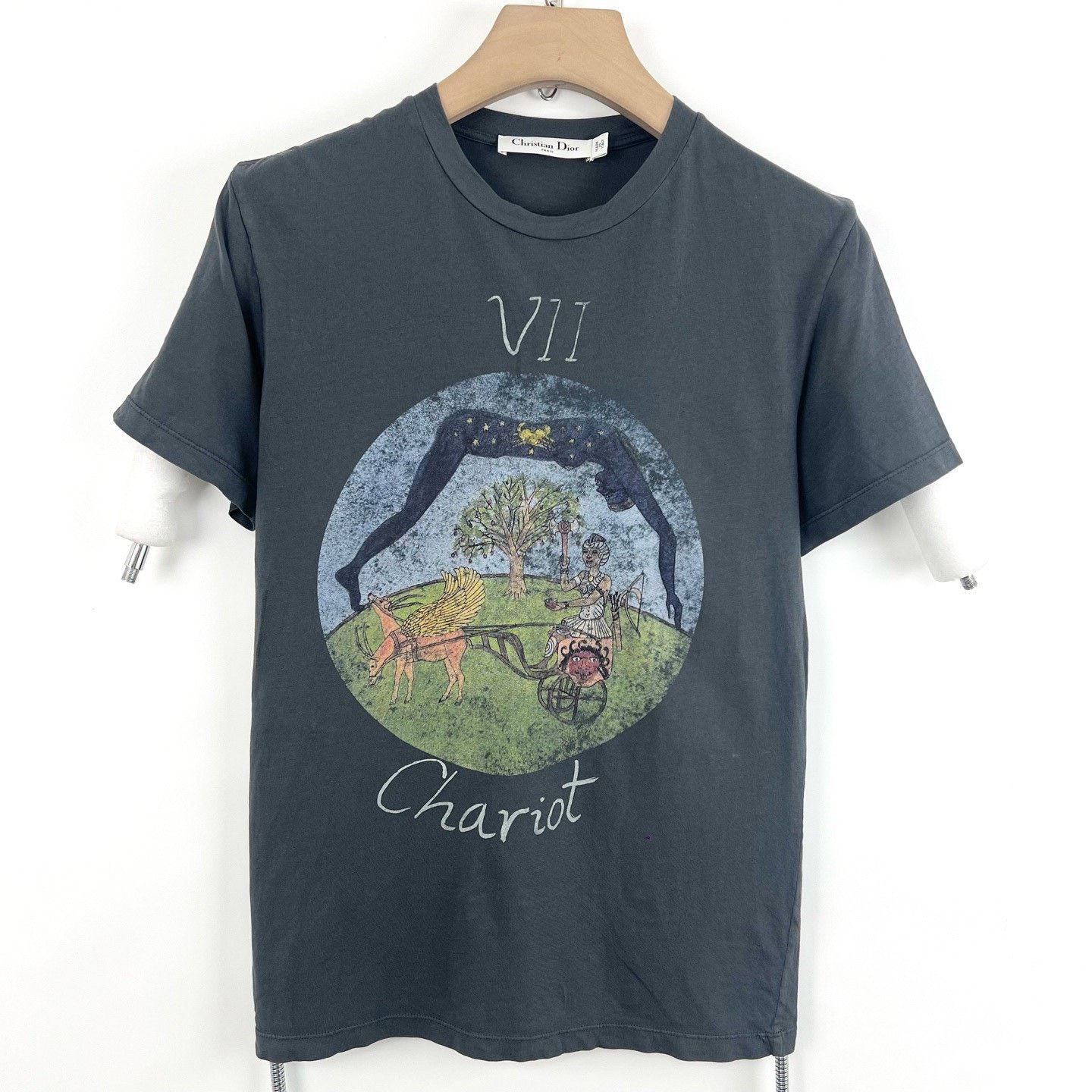 Dior Dior Gray Printed Crew Neck T-Shirt Size US S / EU 44-46 / 1 - 1 Thumbnail