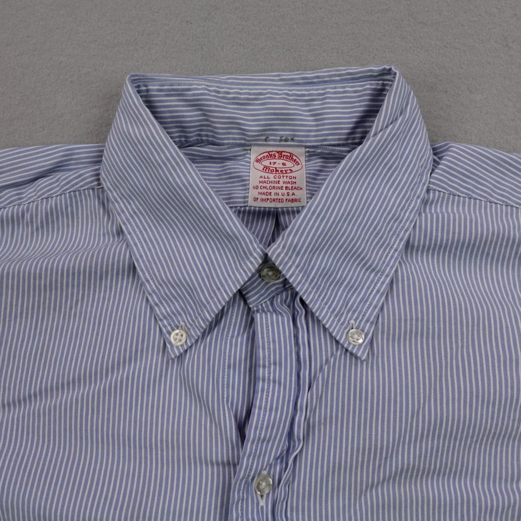 Brooks Brothers VINTAGE Brooks Brothers Shirt Mens XL Blue White Stripes Button Up 90s USA Size US XL / EU 56 / 4 - 2 Thumbnail
