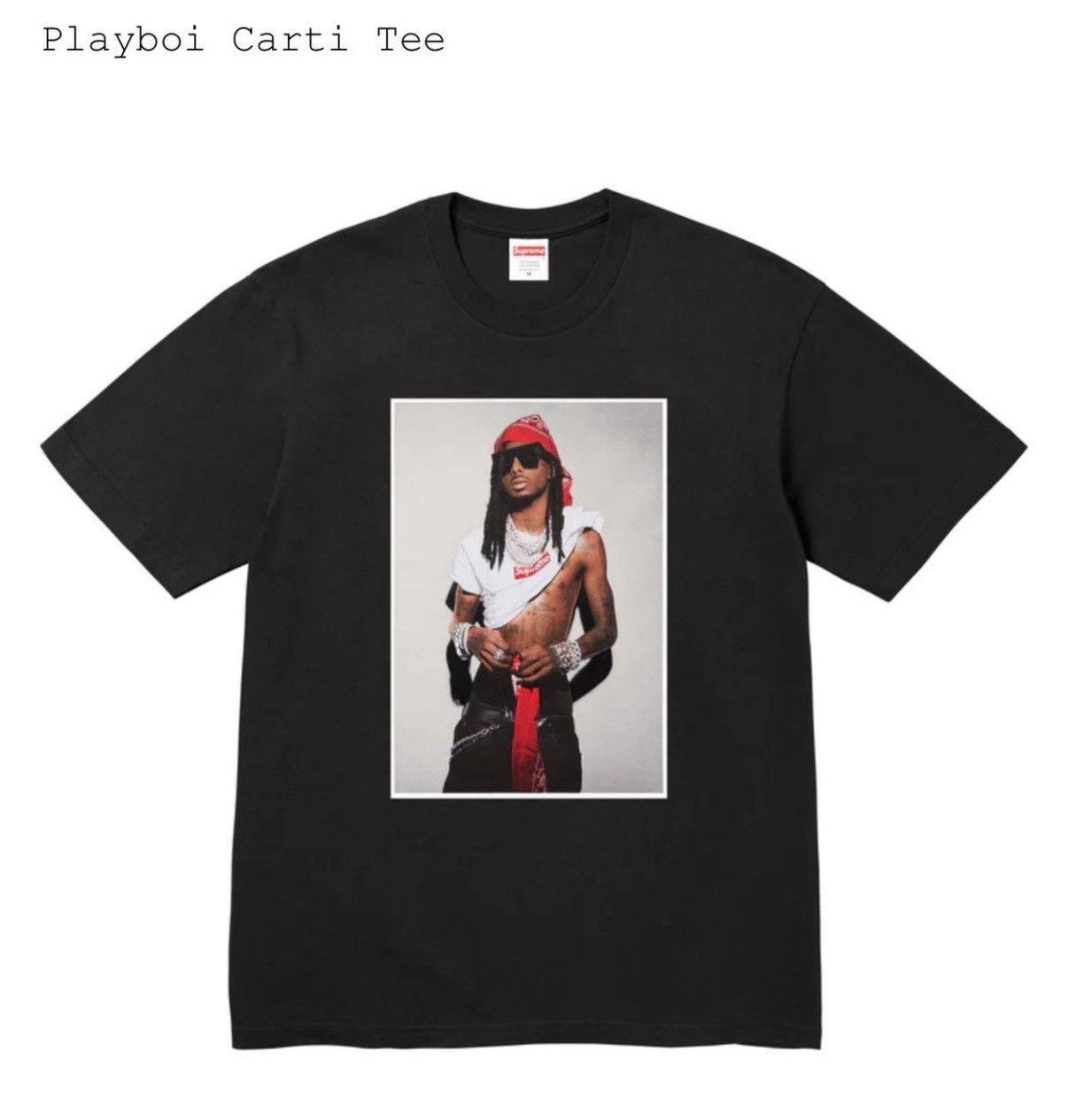 Supreme Playboi Carti x Supreme Black T-Shirt Size US L / EU 52-54 / 3 - 1 Preview