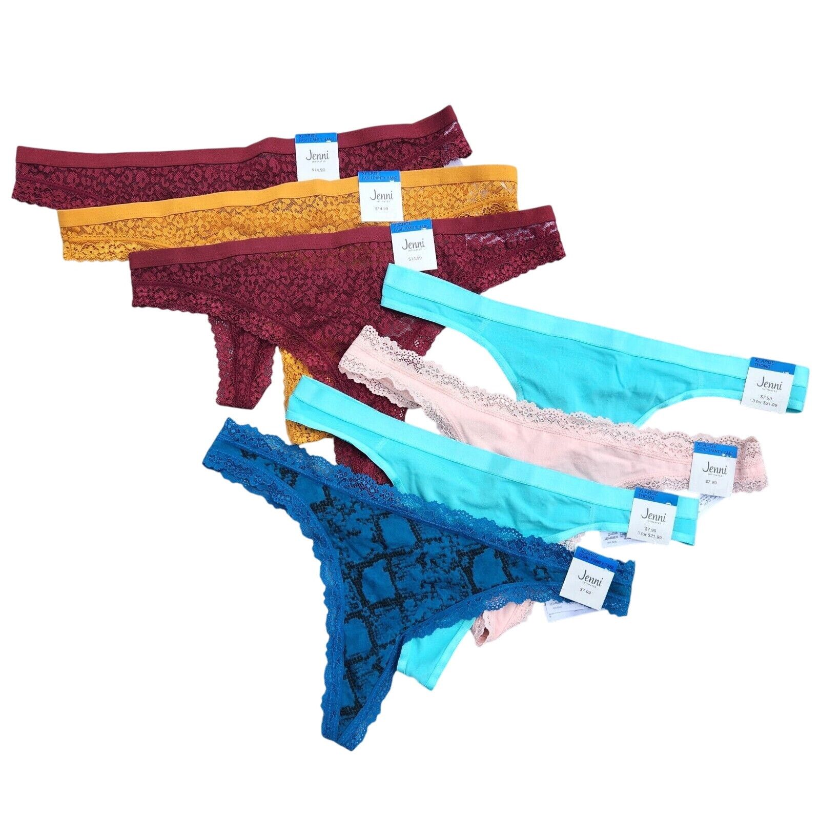 The Unbranded Brand Jenny Women Assorted Casual Thong Panties 7-pc Set Size XL Size ONE SIZE - 1 Thumbnail