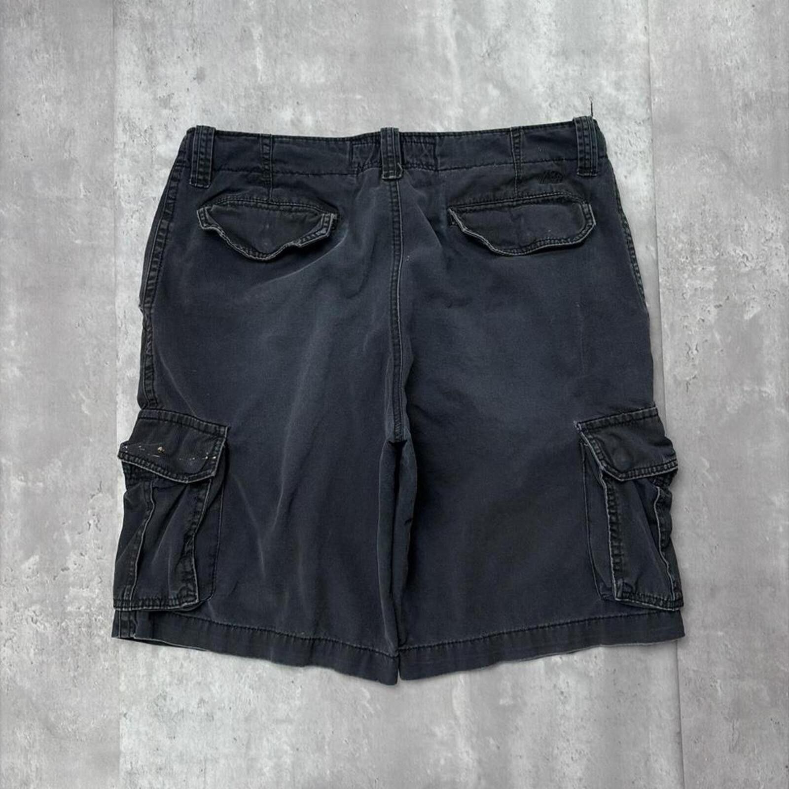 Aeropostale Y2K Black Aeropostale Grunge Baggy Faded Skater Cargo Shorts Size US 36 / EU 52 - 1 Thumbnail