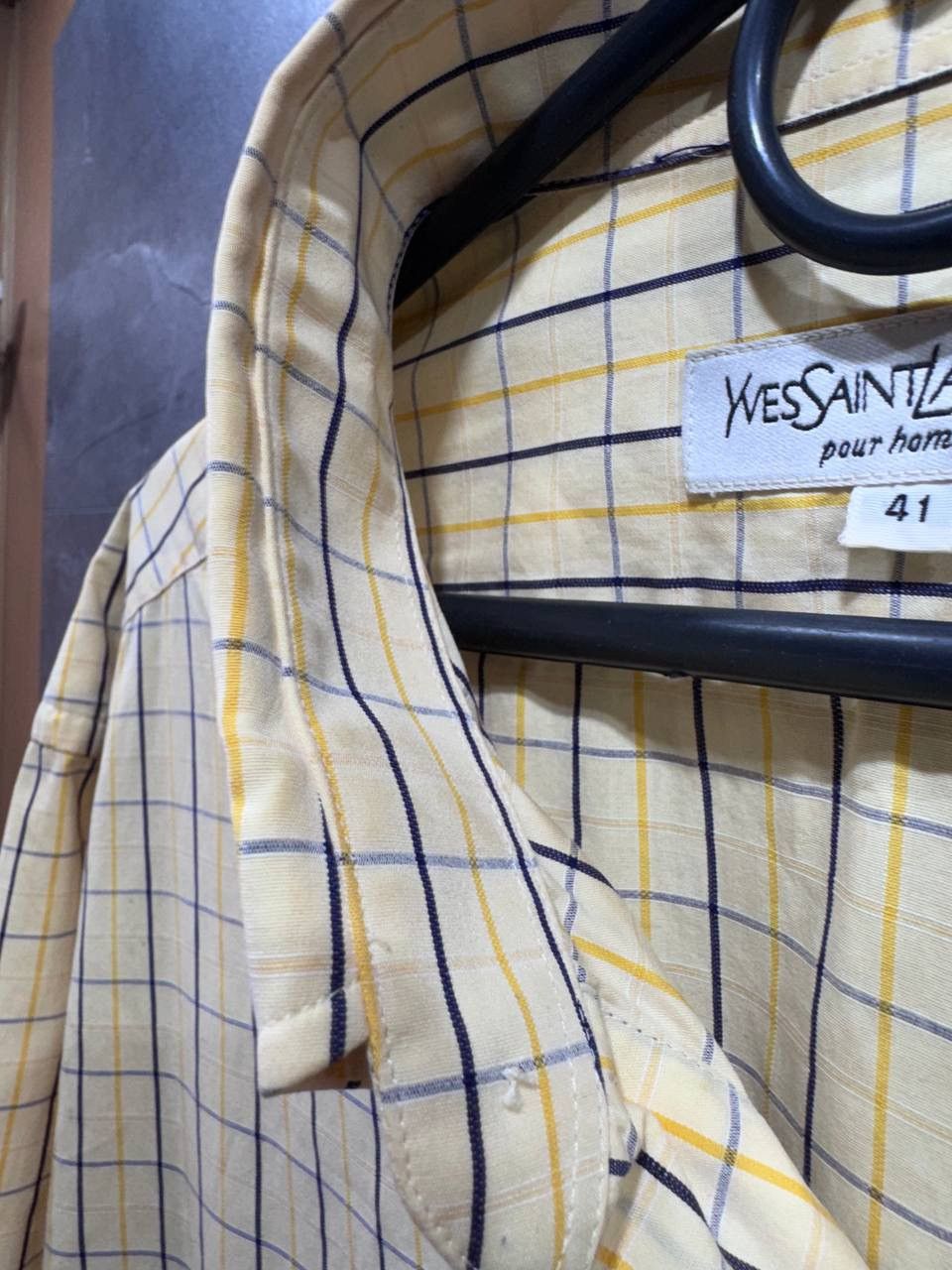 Yves Saint Laurent Vintage Yves Saint Laurent YSL Mens Short Sleeve Shirt Plaid Size US L / EU 52-54 / 3 - 4 Thumbnail