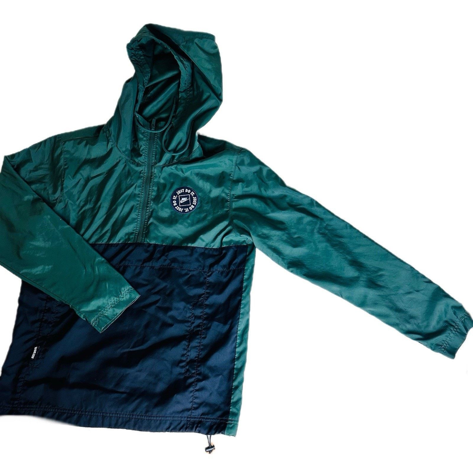 Nike Nike Green & Black Hooded Windbreaker Size US S / EU 44-46 / 1 - 1 Thumbnail