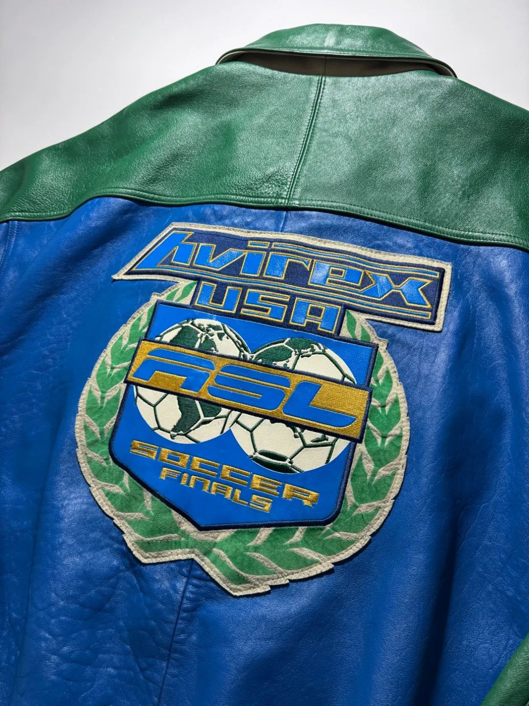 Avirex Vintage 1998 Avirex ASL Soccer Finals Leather Jacket Size US XXL / EU 58 / 5 - 2 Thumbnail