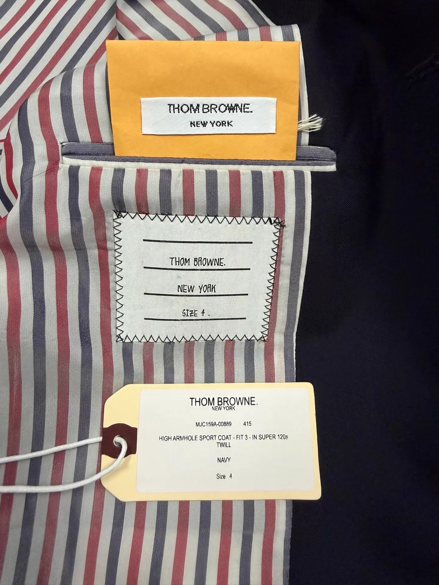 Thom Browne Thom Browne Men's Classic Navy Gold Button Slim Suit Size US XL / EU 56 / 4 - 4 Thumbnail
