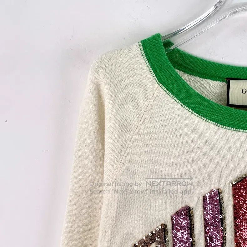 Gucci Gucci Colour-blocked logo letter sequin cotton round-neck Size US S / EU 44-46 / 1 - 3 Thumbnail