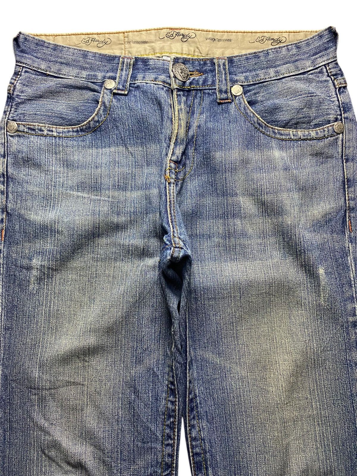Christian Audigier Vintage Tatto Wear Ed Hardy Tiger Jeans Size US 33 - 4 Thumbnail