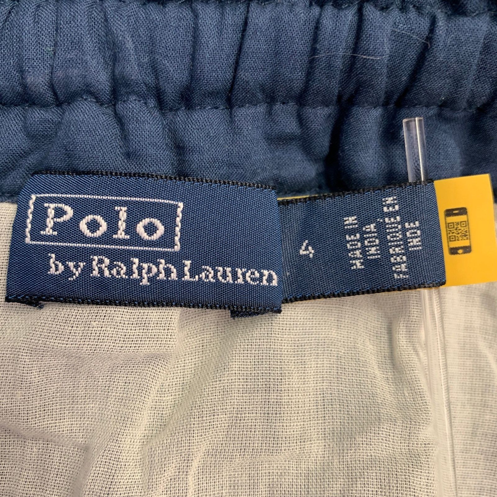 Polo Ralph Lauren Size 4 Blue White Cotton Abstract Floral Beaded Midi Skirt Size 27" / US 4 / IT 40 - 4 Thumbnail