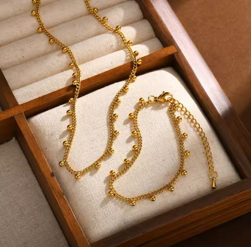Other Stainless Steel Beads Charm Chain Bracelet Necklace Size ONE SIZE - 1 Thumbnail