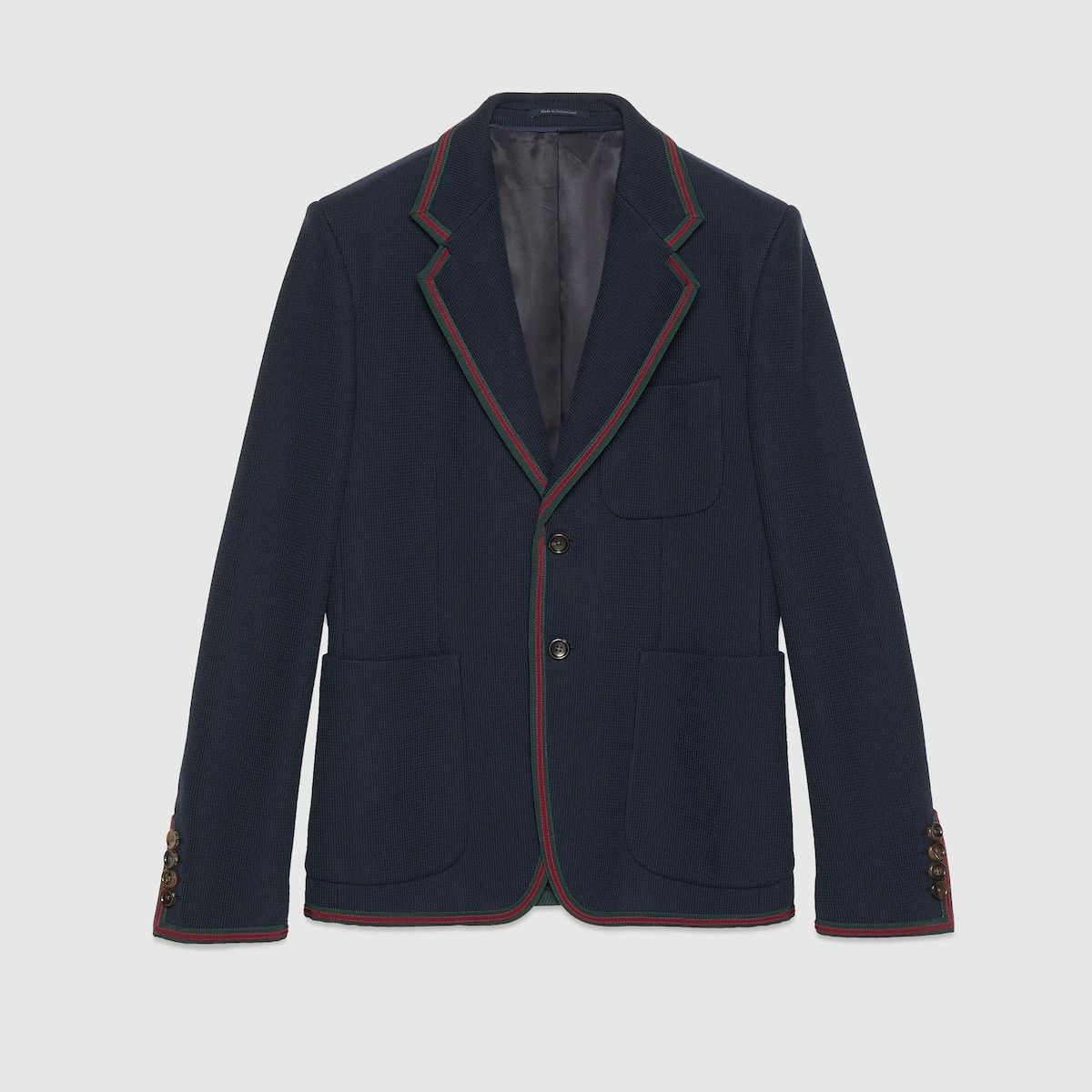 o1s1wg110125 Cotton Jersey Jacket With Web in Dark Blue