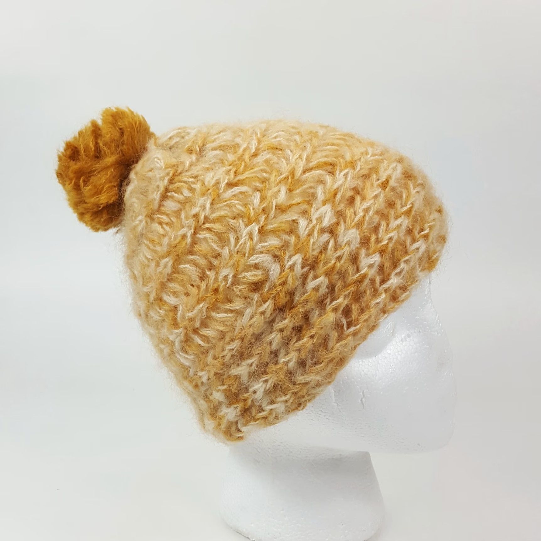 Vintage VINTAGE Bula Beanie Wool Knit Hat OSFA Unisex Adults Yellow 90s Winter Cap Handmade Italy Size ONE SIZE - 7 Thumbnail
