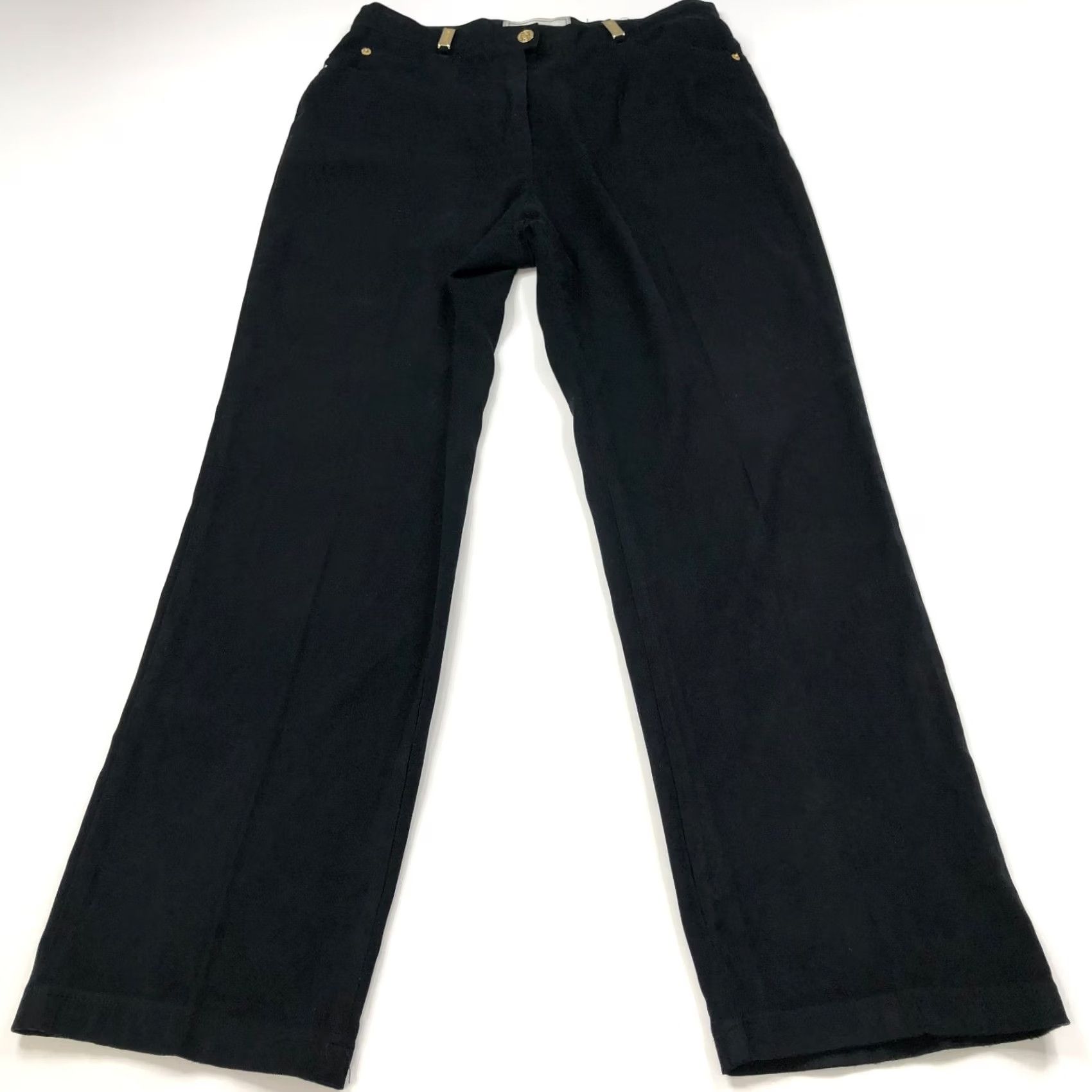 FELT St. John Sport Pants Women's 8 High Rise Flat Front Pockets Black 30W 28L Inseam 28in Regular Rise Vintage: No Size 30" / US 8 / IT 44 - 3 Thumbnail
