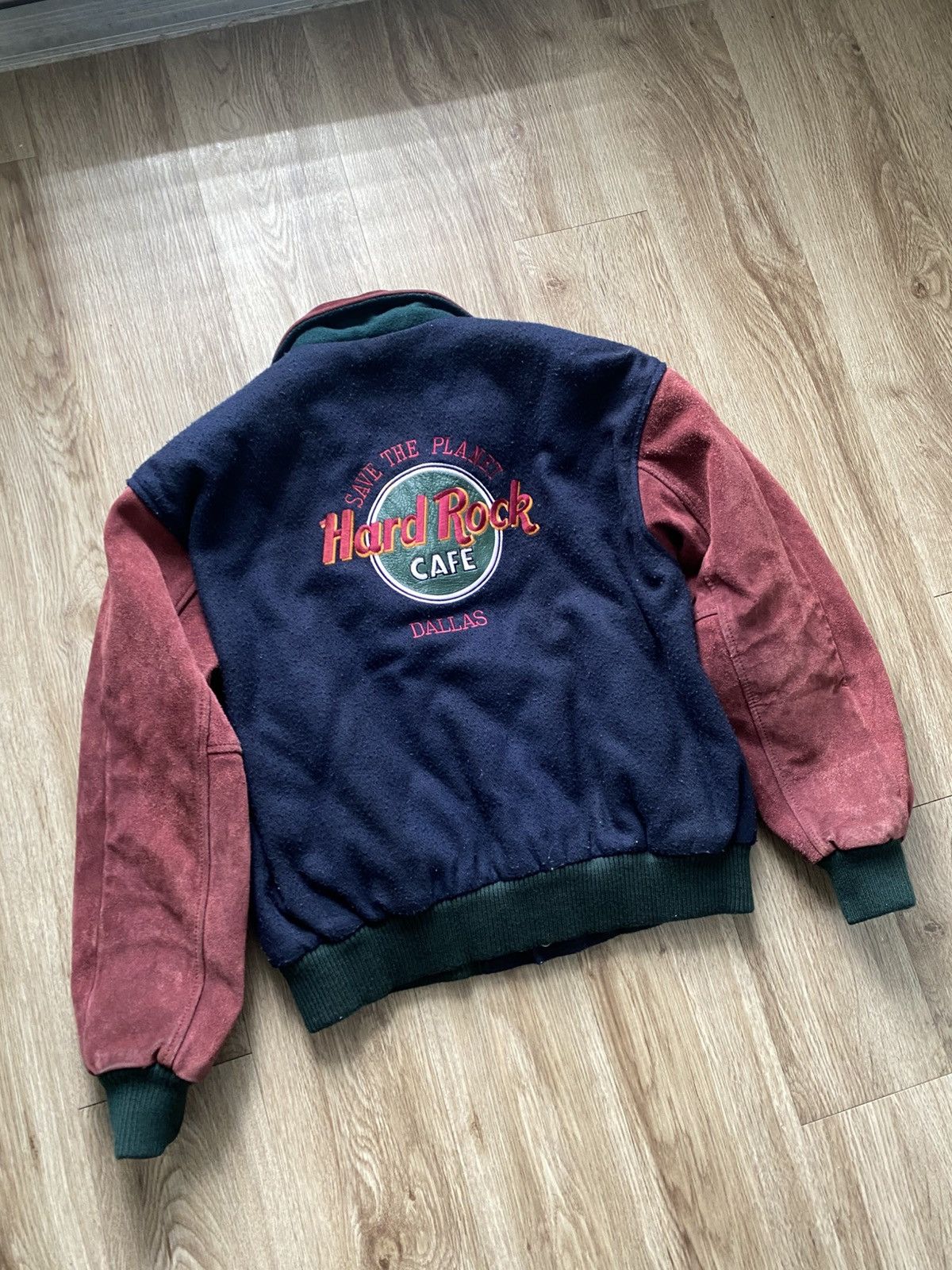 Hard Rock Cafe Vintage 90s Hard Rock Cafe Dallas Varsity Bomber Jacket Size US S / EU 44-46 / 1 - 4 Thumbnail