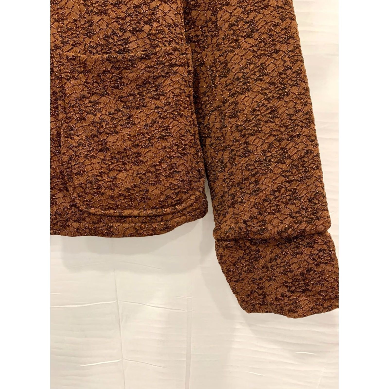 Fiorucci VINTAGE Fiorucci Jacket Women Medium Brown Bouclé Faux Fur Collar Italy Cherub Logo 90s 00s Size M / US 6-8 / IT 42-44 - 8 Thumbnail