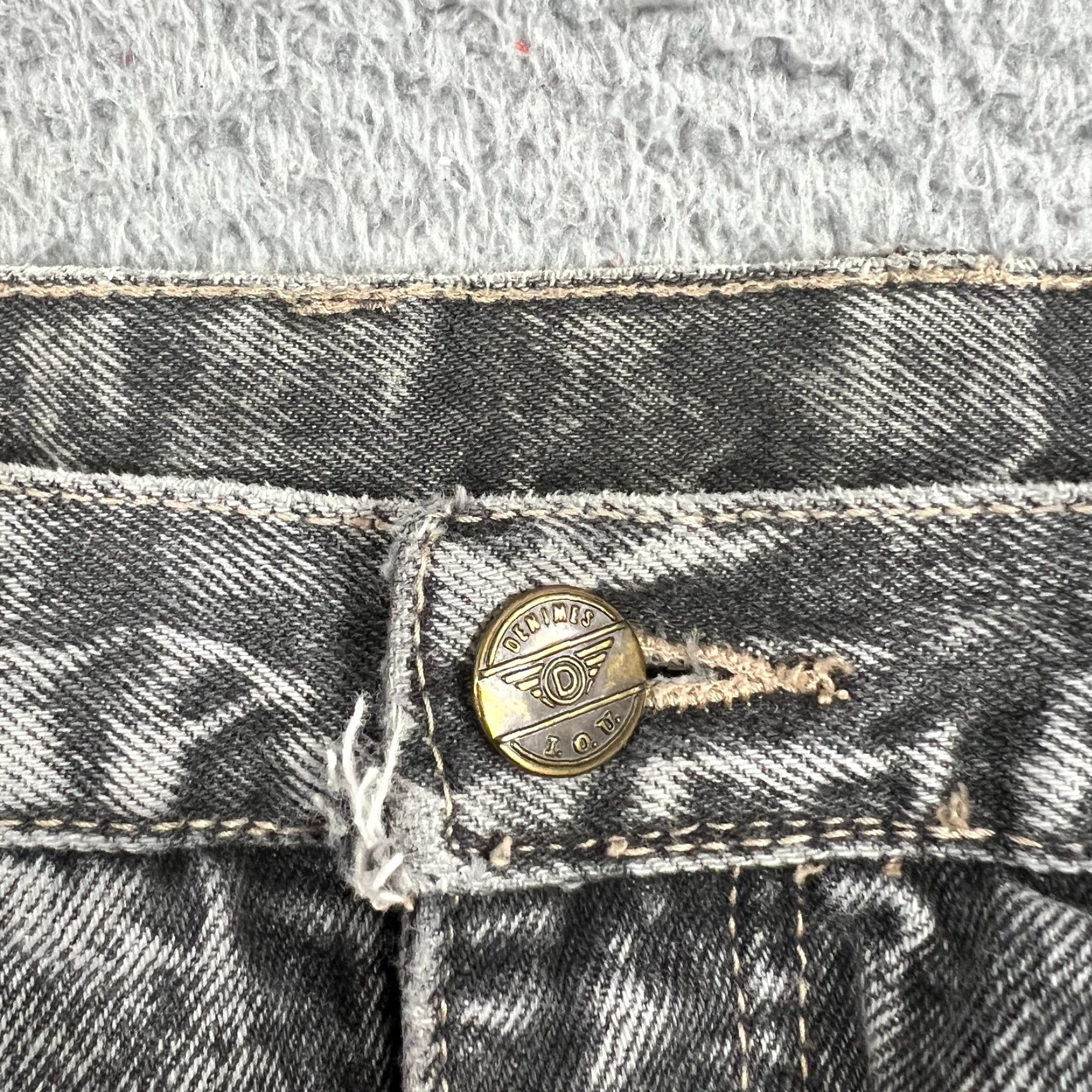 Denime VINTAGE Denimes Mens Bermuda Shorts 33 Light Faded Black Denim Casual Summer Beach Size US 33 - 5 Thumbnail
